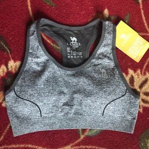 Camel Grey Sports Bra Racerback Sz M